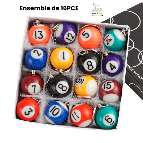 Ensemble Porte-clé 16PCE Bille De Billard